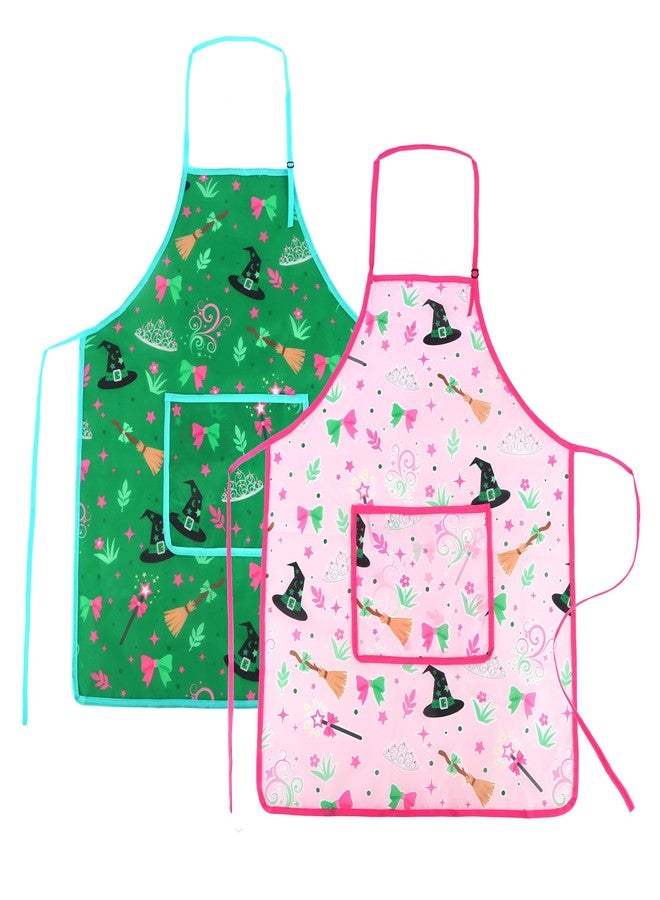 BAHABY 2 PCS Kids Apron Wicked Themed Aprons for Kids Adjustable Strap Cooking Baking Artist Crafts Gardening Aprons - Image 1